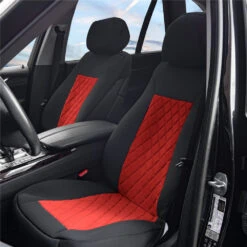 Neosupreme Deluxe Quality Car Seat Cushions - Front Set Red(Neosupreme Deluxe Quality Car Seat Cushions Front Set Red) -FH Group 1red 1