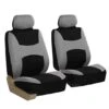Light & Breezy Flat Cloth Seat Covers - Front Set Gray / Black(Light Amp Breezy Flat Cloth Seat Covers Front Set Gray Black)