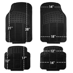 High Quality Trimmable Non-Slip Rubber Floor Mats - Full Set Black(High Quality Trimmable Non Slip Rubber Floor Mats Full Set Black) -FH Group 88 F11305 black 04