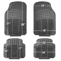 High Quality Trimmable Non-Slip Rubber Floor Mats - Full Set Gray(High Quality Trimmable Non Slip Rubber Floor Mats Full Set Gray) -FH Group 88 F11305 gray 04