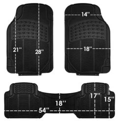 High Quality ClimaProof Trimmable Non-Slip Vinyl Floor Mats - Full Set Black(High Quality Climaproof Trimmable Non Slip Vinyl Floor Mats Full Set Black) -FH Group 88 F11306 black 06