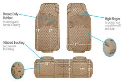 ClimaProof Trimmable Non-Slip Vinyl Floor Mats - 3 Row Beige(Climaproof Trimmable Non Slip Vinyl Floor Mats 3 Row Beige) -FH Group 88 F113073ROW beige 06