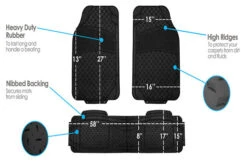 ClimaProof Trimmable Non-Slip Vinyl Floor Mats - 3 Row Black(Climaproof Trimmable Non Slip Vinyl Floor Mats 3 Row Black) 12 ClimaProof Trimmable Non-Slip Vinyl Floor Mats - 3 Row Black(Climaproof Trimmable Non Slip Vinyl Floor Mats 3 Row Black) -FH Group 88 F113073ROW black 05
