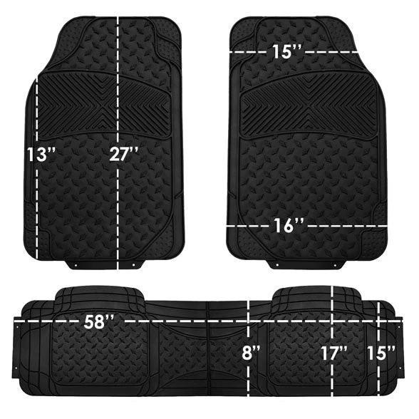 Semi-Custom ClimaProof Trimmable Non-Slip Vinyl Car Floor Mats - Full Set Black(Semi Custom Climaproof Trimmable Non Slip Vinyl Car Floor Mats Full Set Black) 2 Semi-Custom ClimaProof Trimmable Non-Slip Vinyl Car Floor Mats - Full Set Black(Semi Custom Climaproof Trimmable Non Slip Vinyl Car Floor Mats Full Set Black) - Image 2