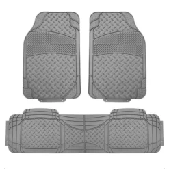 Semi-Custom ClimaProof Trimmable Non-Slip Vinyl Car Floor Mats - Full Set Gray(Semi Custom Climaproof Trimmable Non Slip Vinyl Car Floor Mats Full Set Gray)