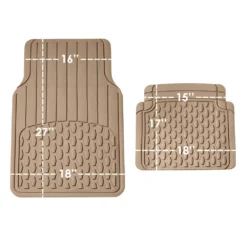4 Piece Liners Trimmable ClimaProof Non-Slip Vinyl Floor Mats - Full Set Beige(4 Piece Liners Trimmable Climaproof Non Slip Vinyl Floor Mats Full Set Beige) -FH Group 88 F11308 beige 06
