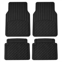 4 Piece Liners Trimmable ClimaProof Non-Slip Vinyl Floor Mats - Full Set Black(4 Piece Liners Trimmable Climaproof Non Slip Vinyl Floor Mats Full Set Black)
