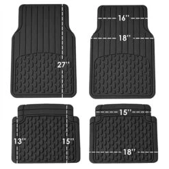4 Piece Liners Trimmable ClimaProof Non-Slip Vinyl Floor Mats - Full Set Black(4 Piece Liners Trimmable Climaproof Non Slip Vinyl Floor Mats Full Set Black) -FH Group 88 F11308 black 06