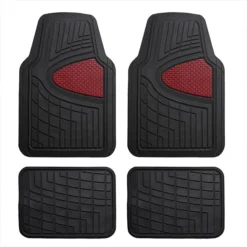 Premium Tall Channel Trimmable Non-Slip Rubber Floor Mats - Full Set Burgundy(Premium Tall Channel Trimmable Non Slip Rubber Floor Mats Full Set Burgundy)