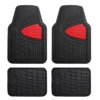 Premium Tall Channel Trimmable Non-Slip Rubber Floor Mats - Full Set Red(Premium Tall Channel Trimmable Non Slip Rubber Floor Mats Full Set Red)