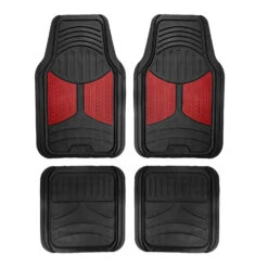 Trimmable ClimaProof Monster Eye Non-Slip Rubber Floor Mats - Full Set Burgundy(Trimmable Climaproof Monster Eye Non Slip Rubber Floor Mats Full Set Burgundy)