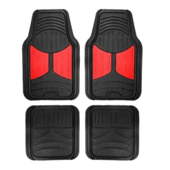Trimmable ClimaProof Monster Eye Non-Slip Rubber Floor Mats - Full Set Red(Trimmable Climaproof Monster Eye Non Slip Rubber Floor Mats Full Set Red)
