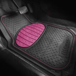Heavy Duty ClimaProof Trimmable Touchdown Non-Slip Rubber Floor Mats Pink(Heavy Duty Climaproof Trimmable Touchdown Non Slip Rubber Floor Mats Pink) -FH Group 88 F11500 pink 05