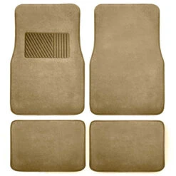 Non-Slip Carpet Floor Mats With Heel Pad - Full Set Beige(Non Slip Carpet Floor Mats With Heel Pad Full Set Beige)