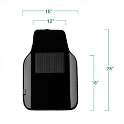 Non-Slip Carpet Floor Mats With PU Leather Trim - Full Set Black(Non Slip Carpet Floor Mats With Pu Leather Trim Full Set Black) -FH Group 88 F14408 black 05