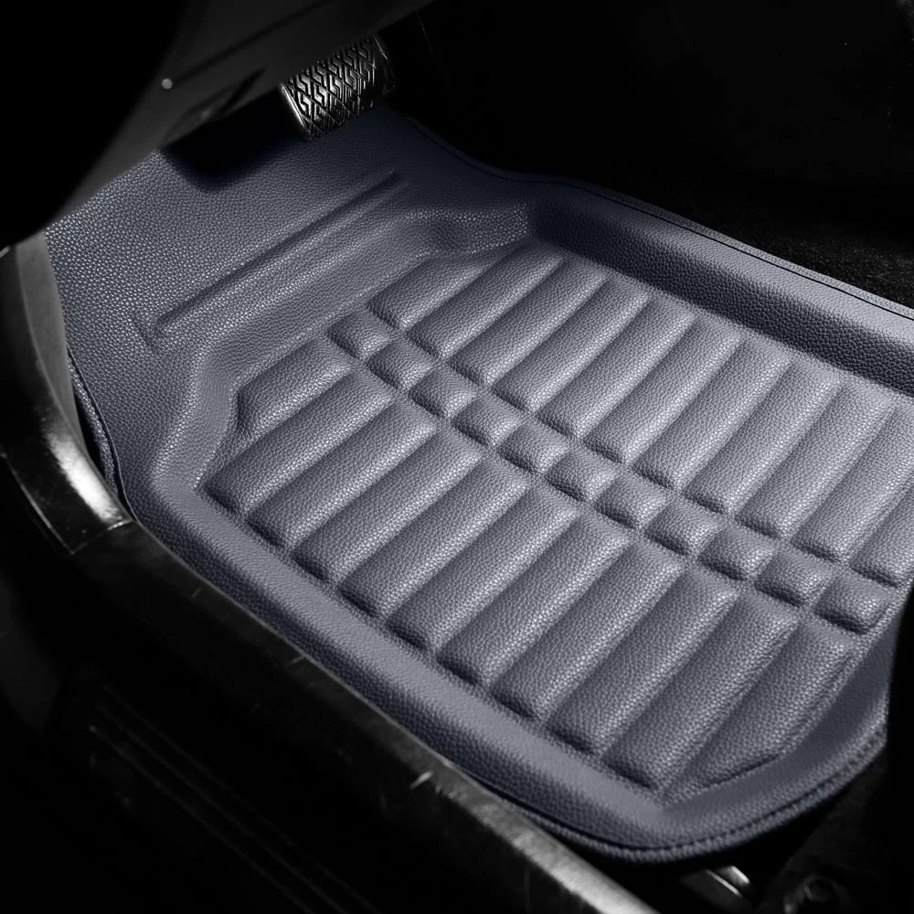 Deep Tray Non-Slip Faux Leather Floor Mats - Full Set Gray(Deep Tray Non Slip Faux Leather Floor Mats Full Set Gray) 4 Deep Tray Non-Slip Faux Leather Floor Mats - Full Set Gray(Deep Tray Non Slip Faux Leather Floor Mats Full Set Gray) - Image 4