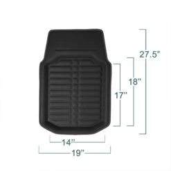 Deep Tray Non-Slip PU Leather Floor Mats - Front Set Black(Deep Tray Non Slip Pu Leather Floor Mats Front Set Black) -FH Group 88 F14409 green 03