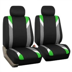 Premium Modernistic Flat Cloth Seat Covers - Front Set Green(Premium Modernistic Flat Cloth Seat Covers Front Set Green)