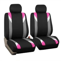 Premium Modernistic Flat Cloth Seat Covers - Front Set Pink(Premium Modernistic Flat Cloth Seat Covers Front Set Pink)