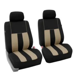 Striking Striped Seat Covers - Front Set Beige(Striking Striped Seat Covers Front Set Beige)