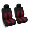 Striking Striped Seat Covers - Front Set Burgundy(Striking Striped Seat Covers Front Set Burgundy)