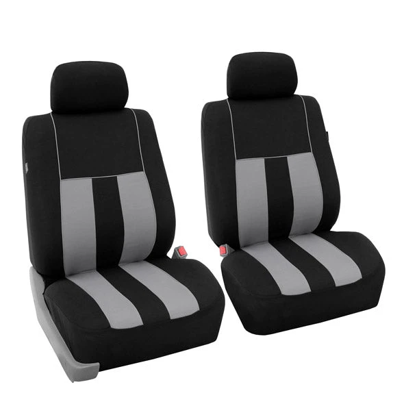 Striking Striped Seat Covers - Front Set Gray(Striking Striped Seat Covers Front Set Gray) 1 Striking Striped Seat Covers - Front Set Gray(Striking Striped Seat Covers Front Set Gray)
