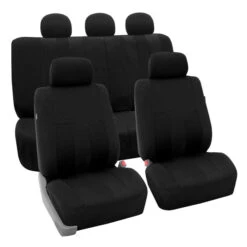 Striking Striped Seat Covers - Full Set Black(Striking Striped Seat Covers Full Set Black)