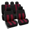 Striking Striped Seat Covers - Full Set Burgundy(Striking Striped Seat Covers Full Set Burgundy)