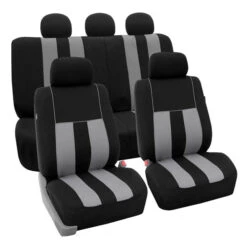 Striking Striped Seat Covers - Full Set Gray(Striking Striped Seat Covers Full Set Gray)