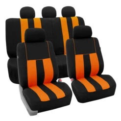 Striking Striped Seat Covers - Full Set Orange(Striking Striped Seat Covers Full Set Orange)