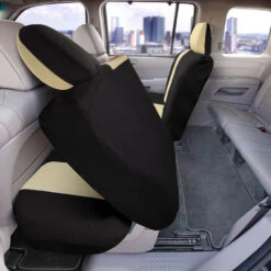 Full Coverage Flat Cloth Seat Covers - Rear Beige(Full Coverage Flat Cloth Seat Covers Rear Beige) 16 Full Coverage Flat Cloth Seat Covers - Rear Beige(Full Coverage Flat Cloth Seat Covers Rear Beige) -FH Group 88 FB039013 beige 02