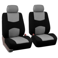 Flat Cloth Seat Covers - Front Set Gray(Flat Cloth Seat Covers Front Set Gray)