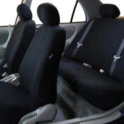 Flat Cloth Seat Covers - Full Set Black(Flat Cloth Seat Covers Full Set Black) -FH Group 88 FB050114 black 04