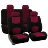 Flat Cloth Seat Covers - Full Set Burgundy(Flat Cloth Seat Covers Full Set Burgundy)