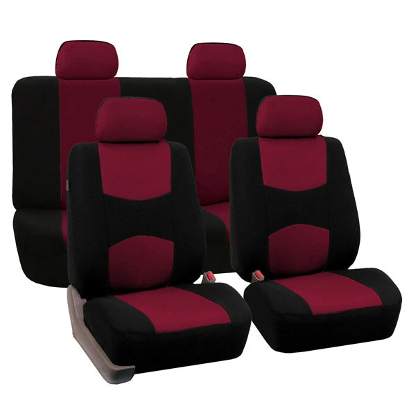 Flat Cloth Seat Covers - Full Set Burgundy(Flat Cloth Seat Covers Full Set Burgundy) 1 Flat Cloth Seat Covers - Full Set Burgundy(Flat Cloth Seat Covers Full Set Burgundy)