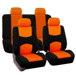 Flat Cloth Seat Covers - Full Set Orange(Flat Cloth Seat Covers Full Set Orange)
