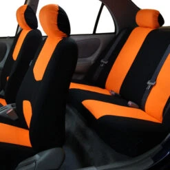 Flat Cloth Seat Covers - Full Set Orange(Flat Cloth Seat Covers Full Set Orange) -FH Group 88 FB050114 orange 04