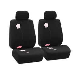 Floral Seat Covers - Front Set Black(Floral Seat Covers Front Set Black)