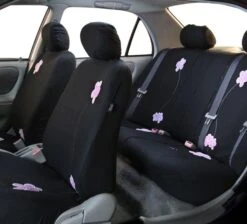 Floral Seat Covers - Full Set Black(Floral Seat Covers Full Set Black) -FH Group 88 FB053115 black 06