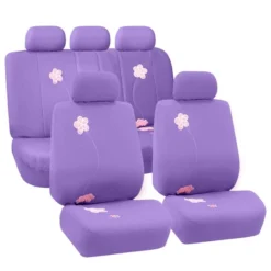 Floral Seat Covers - Full Set Purple(Floral Seat Covers Full Set Purple)