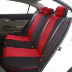 Edgy Piping Seat Covers - Rear Red(Edgy Piping Seat Covers Rear Red) -FH Group 88 FB063013 red 04