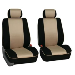 Edgy Piping Seat Covers - Front Set Beige(Edgy Piping Seat Covers Front Set Beige)
