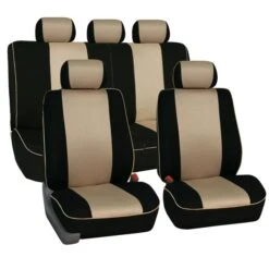 Edgy Piping Seat Covers - Full Set Beige(Edgy Piping Seat Covers Full Set Beige)