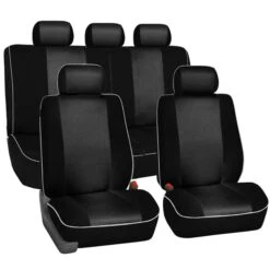 Edgy Piping Seat Covers - Full Set Black(Edgy Piping Seat Covers Full Set Black)