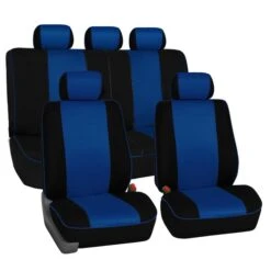 Edgy Piping Seat Covers - Full Set Blue(Edgy Piping Seat Covers Full Set Blue)