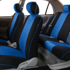 Edgy Piping Seat Covers - Full Set Blue(Edgy Piping Seat Covers Full Set Blue) -FH Group 88 FB063115 blue 05