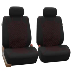Quilted Flat Cloth Seat Covers - Front Red(Quilted Flat Cloth Seat Covers Front Red)