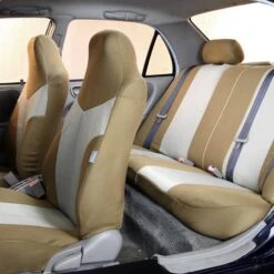 Supreme Twill Seat Covers - Full Set Beige / Tan(Supreme Twill Seat Covers Full Set Beige Tan) 11 Supreme Twill Seat Covers - Full Set Beige / Tan(Supreme Twill Seat Covers Full Set Beige Tan) -FH Group 88 FB101115 beige 05