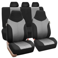 Supreme Twill Seat Covers - Full Set Gray / Black(Supreme Twill Seat Covers Full Set Gray Black)