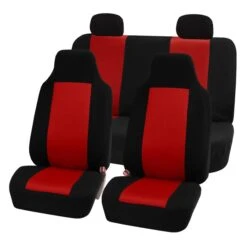 Classic Cloth Seat Covers - Full Set Red(Classic Cloth Seat Covers Full Set Red)